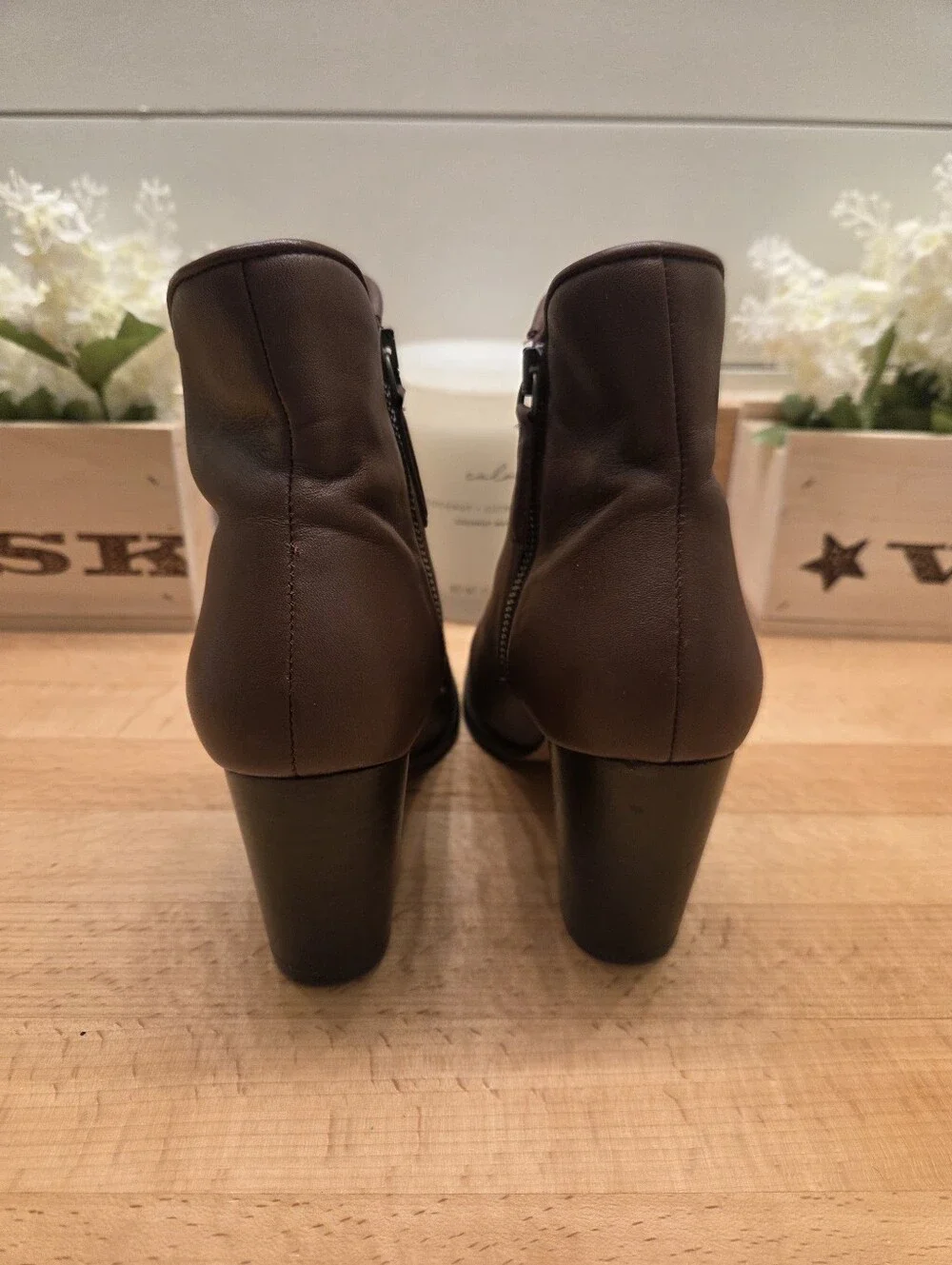 Thursday Boot Company Uptown Ankle Boots Bourbon Brown Leather Womens Size 7